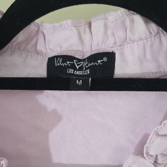 Velvet Heart Purple Sleeveless Ruffled Button Down - Picture 4 of 5